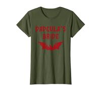 Funny Halloween Costume Dadcula's Bride Dracula Vampire Mom T-Shirt, Women, Olive Green, Large