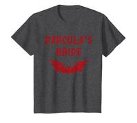 Funny Halloween Costume Dadcula's Bride Dracula Vampire Mom T-Shirt, Youth, Dark Heather Grey, 3T