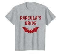 Funny Halloween Costume Dadcula's Bride Dracula Vampire Mom T-Shirt, Youth, Heather Grey, Large