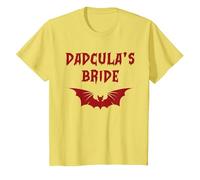 Funny Halloween Costume Dadcula's Bride Dracula Vampire Mom T-Shirt, Youth, Lemon Yellow, 2T