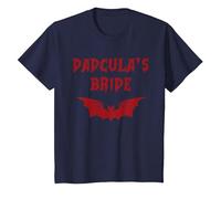 Funny Halloween Costume Dadcula's Bride Dracula Vampire Mom T-Shirt, Youth, Navy Blue, Small