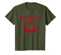 Funny Halloween Costume Dadcula's Bride Dracula Vampire Mom T-Shirt, Youth, Olive Green, 2T