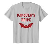 Funny Halloween Costume Dadcula's Bride Dracula Vampire Mom T-Shirt, Youth, Silver Grey, Medium