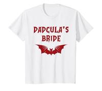 Funny Halloween Costume Dadcula's Bride Dracula Vampire Mom T-Shirt, Youth, White, 2T