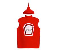 Funny Halloween Costumes - Soft Breathable Ketchup Outfit, Hilarious Autumn Masquerade Garb, Humorous Holiday Apparel, Witty October Attire, Comical Seasonal Raiment | Silly Gear For Children.