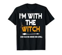 Funny Halloween Couples Costume I'm With The Witch T-Shirt