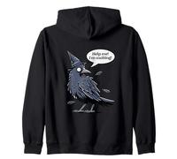 Funny Halloween Crow Raven Witch Hat Scarecrow Dorothy Zip Hoodie