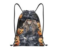 Funny Halloween Decor Witch Women Men Drawstring Bag Portable Drawstring Backpack Lightweight Gym Sack For Picnic Gym Football