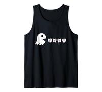 Funny Halloween Dentist Squad Retro Ghost Eats Teeth Game Tank Top
