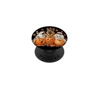 Funny Halloween Dog Pumpkin Carving for Fall PopSockets Adhesive PopGrip