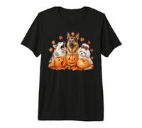 Funny Halloween Dog Pumpkin Carving for Fall Premium T-Shirt