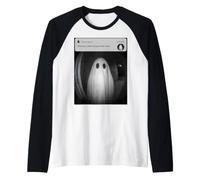 Funny Halloween Doorbell Ghost Caught On Camera Spooky Raglan Baseball Tee