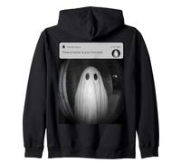 Funny Halloween Doorbell Ghost Caught On Camera Spooky Zip Hoodie