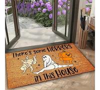 Funny Halloween Doormat Door Mat Welcome Mat Funny Door There's Some Horrors in This House Living Room Bedroom Home Decoration-50x80cm