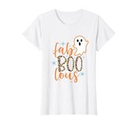 Funny Halloween Fab Boo Lous Fabulous Ghost Womens Halloween T-Shirt, Women, White, XX-Large