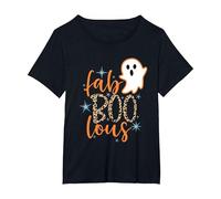 Funny Halloween Fab Boo Lous Fabulous Ghost Womens Halloween T-Shirt, Women's Plus, Black, 3X