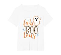 Funny Halloween Fab Boo Lous Fabulous Ghost Womens Halloween T-Shirt, Women's Plus, White, 6X
