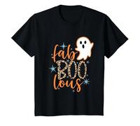 Funny Halloween Fab Boo Lous Fabulous Ghost Womens Halloween T-Shirt, Youth, Black, 3T
