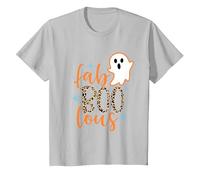 Funny Halloween Fab Boo Lous Fabulous Ghost Womens Halloween T-Shirt, Youth, Silver Grey, Medium