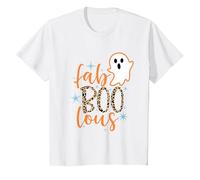 Funny Halloween Fab Boo Lous Fabulous Ghost Womens Halloween T-Shirt, Youth, White, 4T