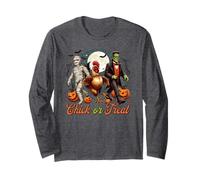 Funny Halloween Farm Animals Chick Or Treat Long Sleeve T-Shirt