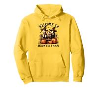 Funny Halloween Farm Animals Welcome To The Haunted Farm Pullover Hoodie