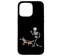 Funny Halloween German Shepherd and Skeleton Case for iPhone 15 Pro Max
