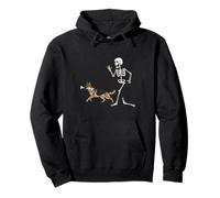 Funny Halloween German Shepherd and Skeleton Pullover Hoodie