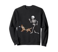 Funny Halloween German Shepherd and Skeleton Sweatshirt