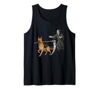 Funny Halloween German Shepherd Dog and The Reaper Tank Top