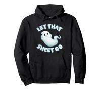 Funny Halloween Ghost, Chill Relax Zen, Let that Sheet Go Pullover Hoodie