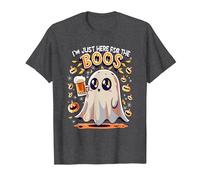 Funny Halloween Ghost Costume I'm Just Here for The Boos T-Shirt, Men, Dark Heather Grey, Small