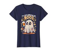 Funny Halloween Ghost Costume I'm Just Here for The Boos T-Shirt, Women, Navy Blue, X-Large
