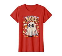 Funny Halloween Ghost Costume I'm Just Here for The Boos T-Shirt, Women, Red, Small