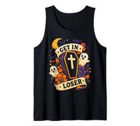 Funny Halloween Ghost Cute Coffin Get in Loser Spooky Tank Top