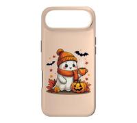 Funny Halloween Ghost drinking coffee Mug Autumn Fall Leaves Case for iPhone Air