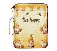 Funny Halloween Gnomes Honeybee Bumble Bee Expandable File Folders 7 Pockets A4 Letter Size with Zipper Closure for Paperwork Folder with Labels