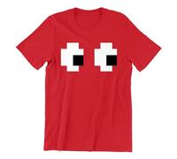 Funny Halloween Group Costume Ghost Eyes Retro Unisex Men's T-Shirt, S, Red