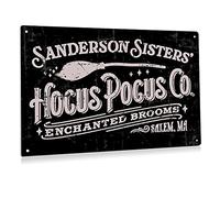 Funny Halloween Hocus Pocus Metal Tin Sign Wall Art Decor Retro Sanderson Sisters Yard Sign for Home Decor Gifts - 8x12 Inch