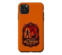 Funny Halloween I'D GO TO HELL AND BACK FOR MY CAT Case for iPhone 11 Pro Max