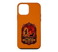 Funny Halloween I'D GO TO HELL AND BACK FOR MY CAT Case for iPhone 12 mini