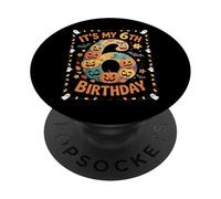 Funny Halloween It's My 6th Birthday Pumpkin Bash PopSockets Adhesive PopGrip