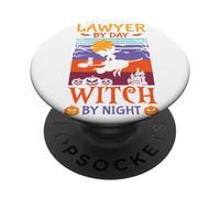 Funny Halloween Lawyer BY Day Witch BY Night PopSockets Adhesive PopGrip