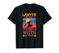 Funny Halloween Lawyer by Day Witch by Night T-Shirt