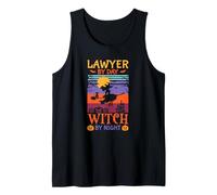Funny Halloween Lawyer by Day Witch by Night Tank Top