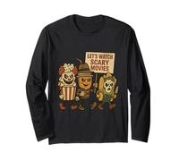 Funny Halloween Let's Watch Scary Movies Horror Fan Long Sleeve T-Shirt