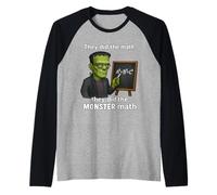 Funny Halloween Monster Math Pun, Teacher Humor Raglan Baseball Tee
