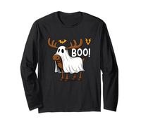 Funny Halloween Moose Ghost Boo Spooky Long Sleeve T-Shirt