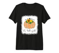 Funny Halloween Orange Pumpkin Buffalo Plaid It's Fall Y'all Premium T-Shirt
