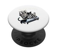 Funny Halloween Outfit Never Better Skeleton Cat Skull PopSockets Adhesive PopGrip